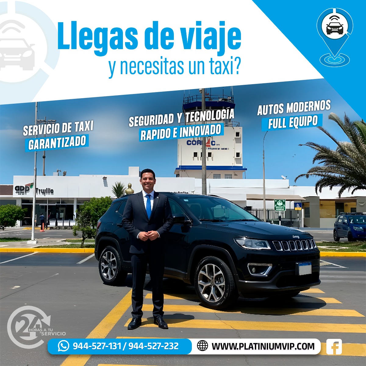 Taxi Aeropuerto Trujillo para Turistas | Seguro 24h — Platinium VIP